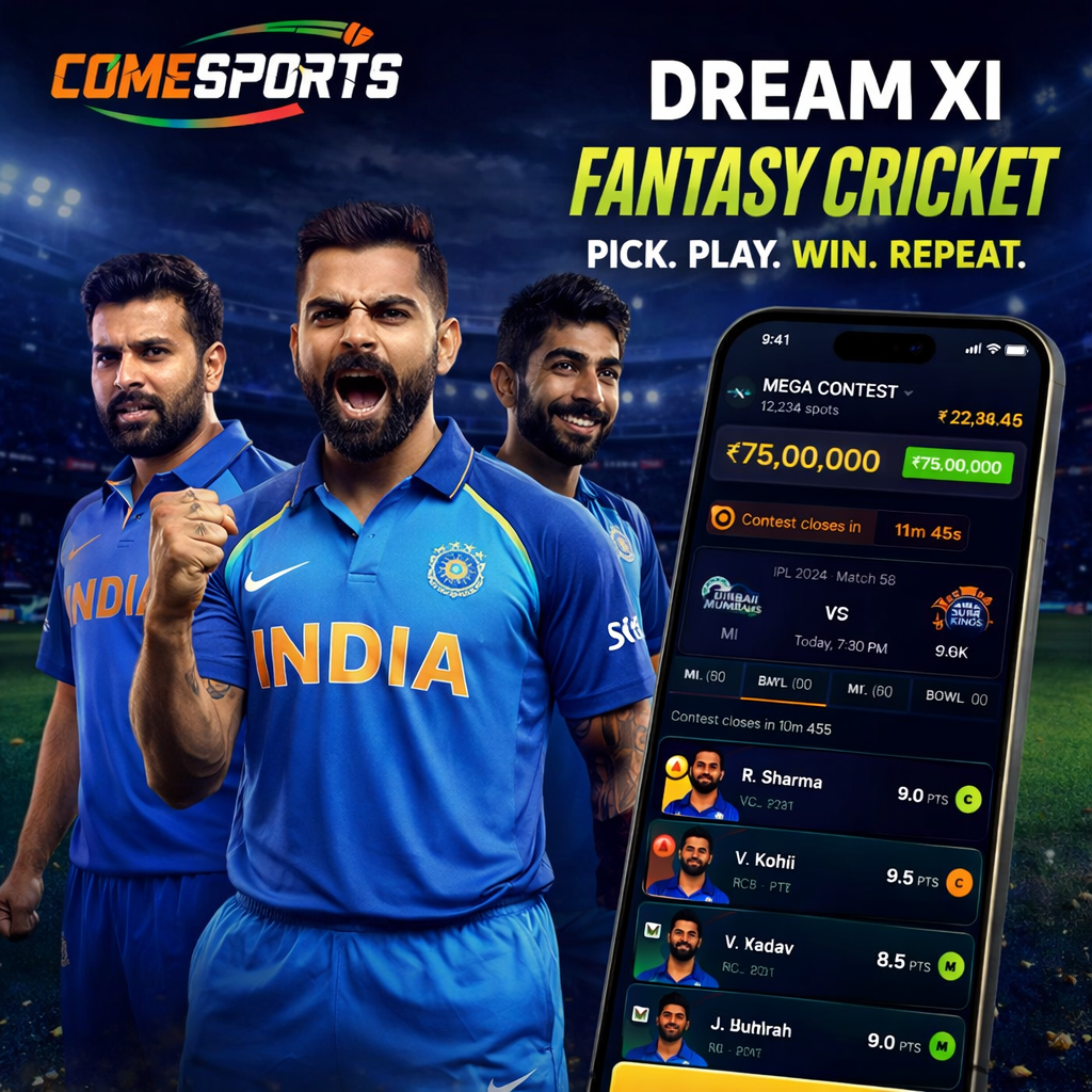 Cricket Team App fantasy cricket and India team visual
